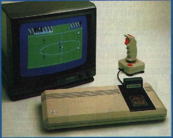 Picture of C64GS with International Soccer on the TV